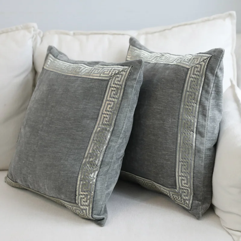 1 шт. серая теплая мягкая бархатная наволочка в скандинавском геометрическом