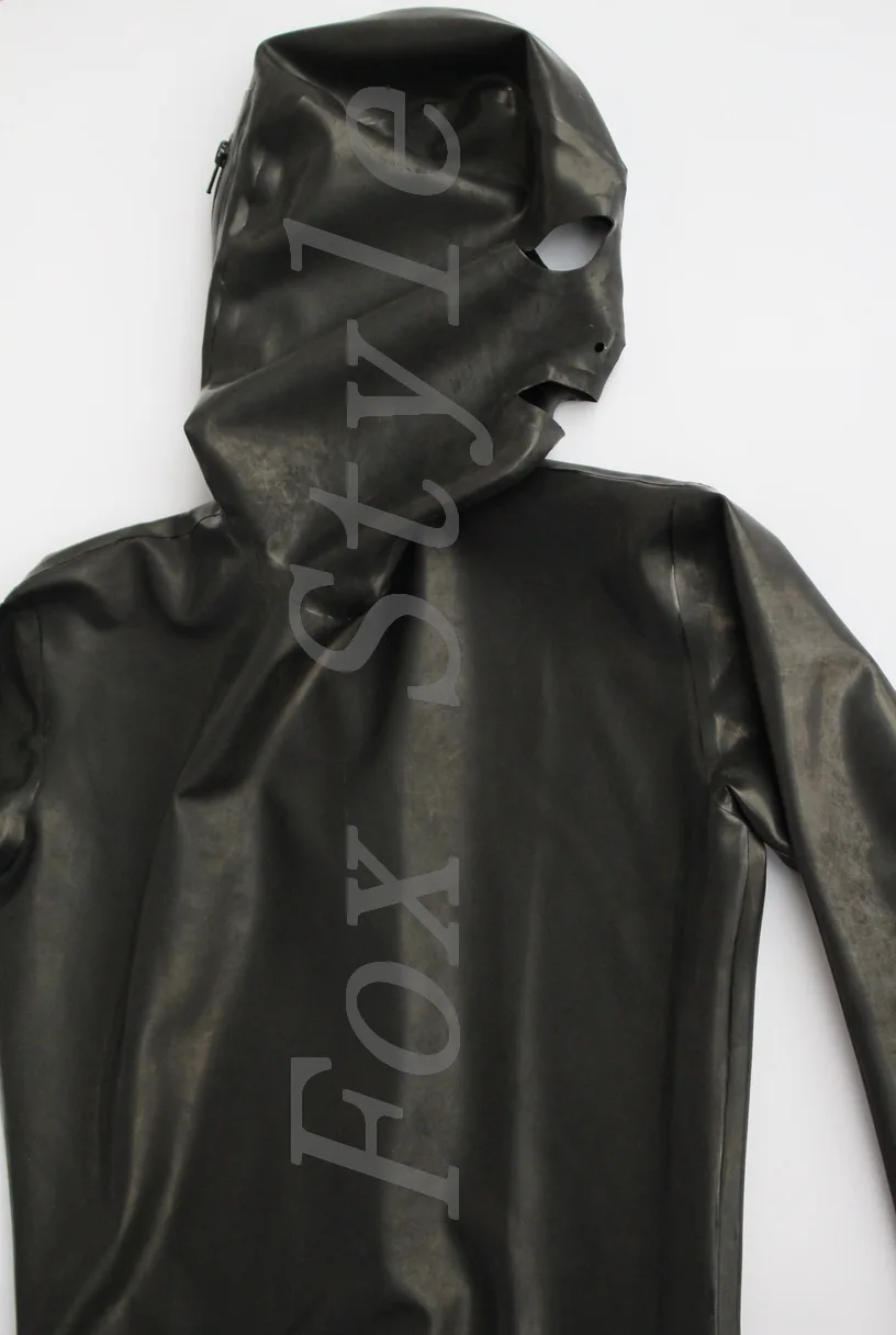 Черные латексные перчатки на молнии с полным покрытием catsuit | Тематическая одежда