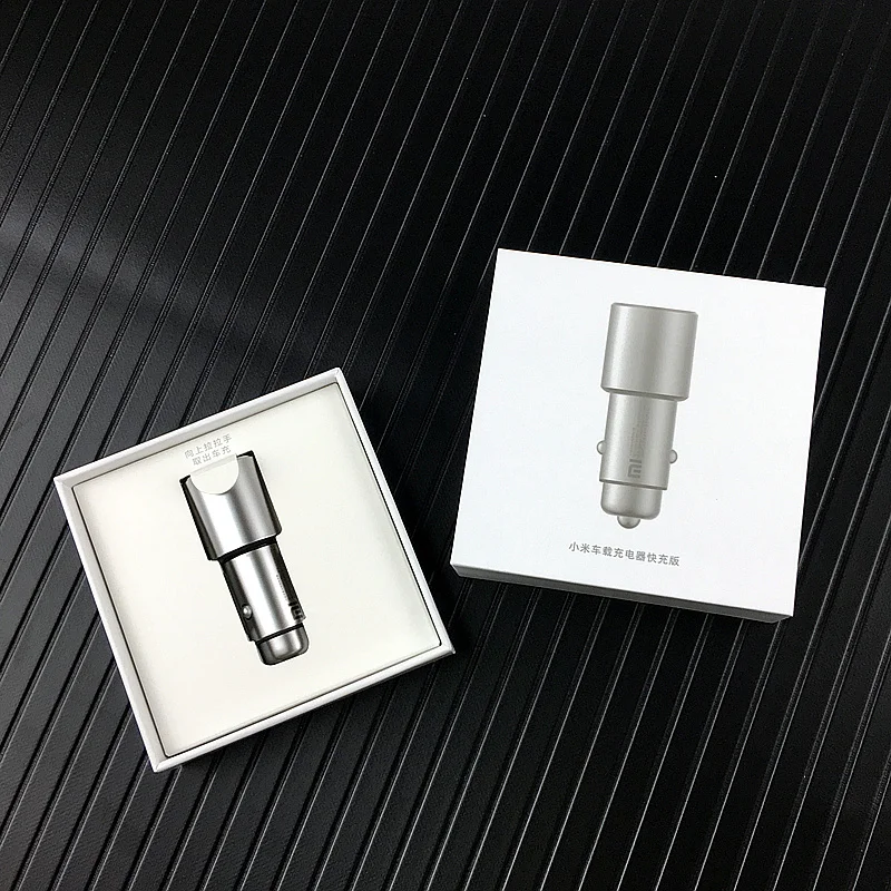 Xiao mi autolader Originele Xiao mi autolader qc 3,0 DUAL usb Snel OPLADEN Max 5 V/3A metalen dual Usb SNEL Opladen