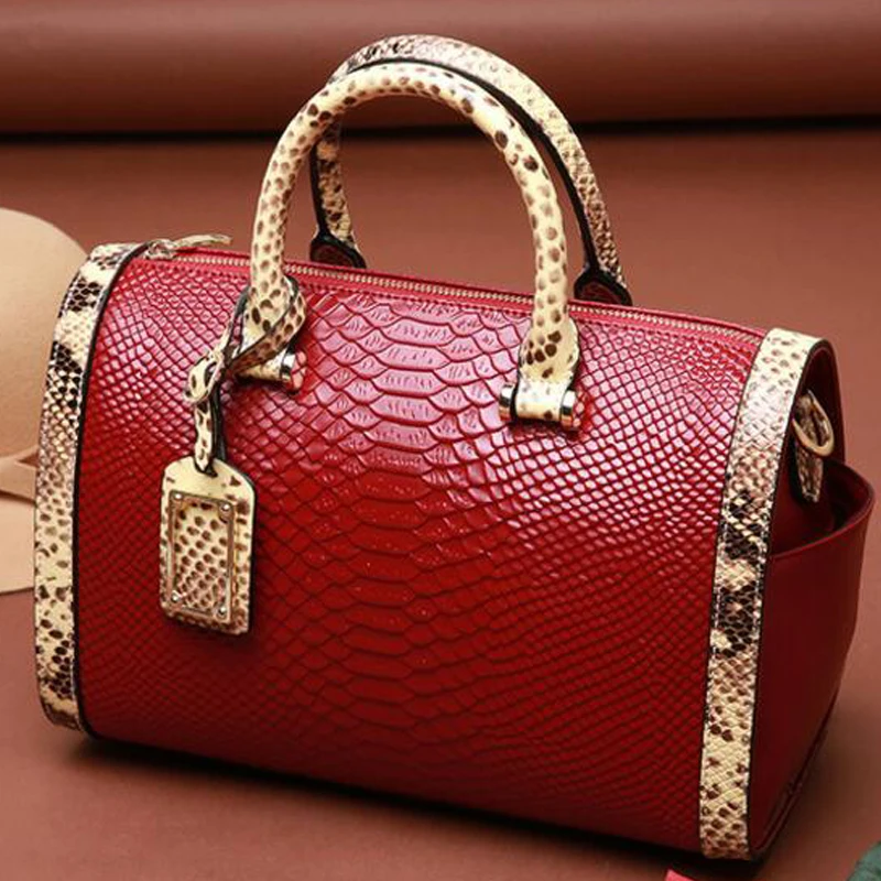 Винтажная женская сумка-мессенджер со змеиным принтом сумка через плечо