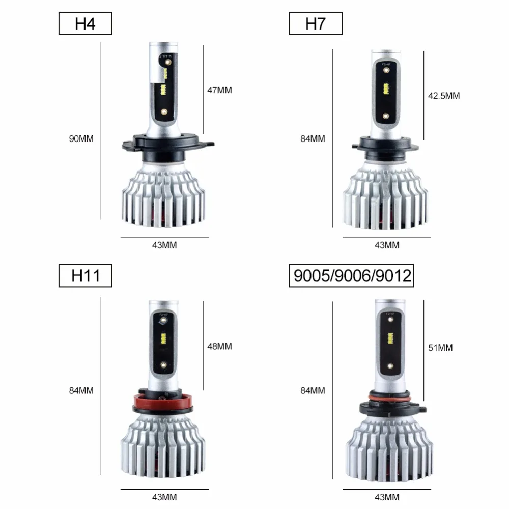 Aceersun H4 H7 светодиодный фар автомобиля H1 H11 Hi Lo луч 6500K 60W 8000LM Conversion Kit 12v 24v зэс 9005 HB3 9006