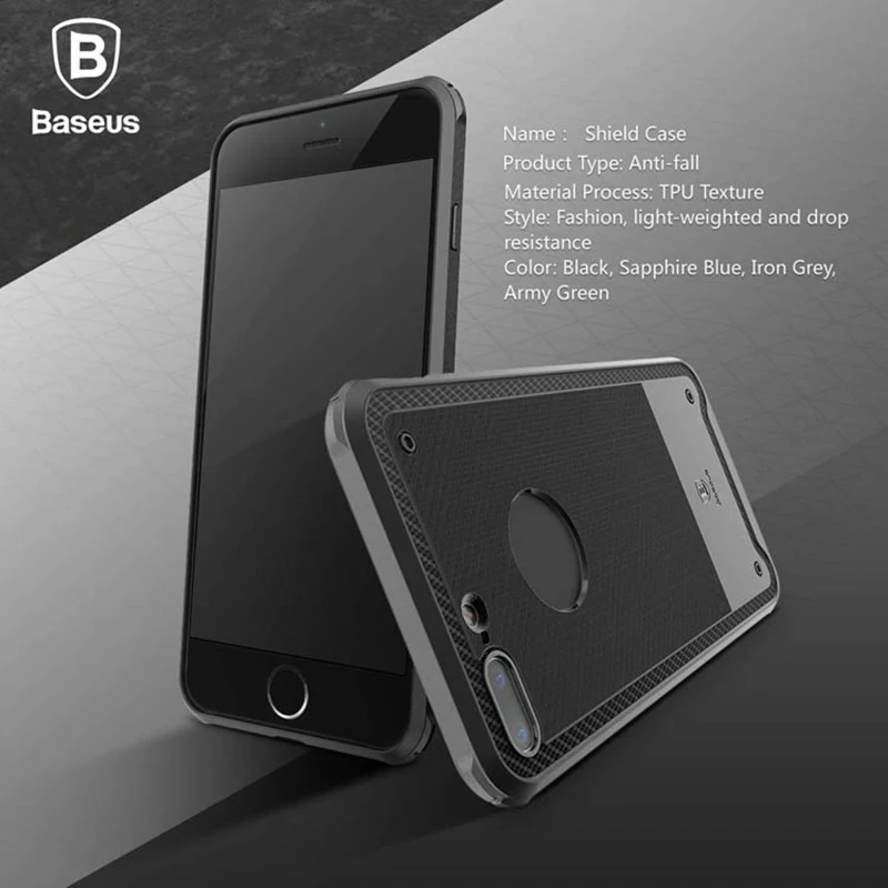 Для iPhone 7 Plus 5.5 дюйма Baseus Щит Случае Падение сопротивления Защитный Вернуться Тпу