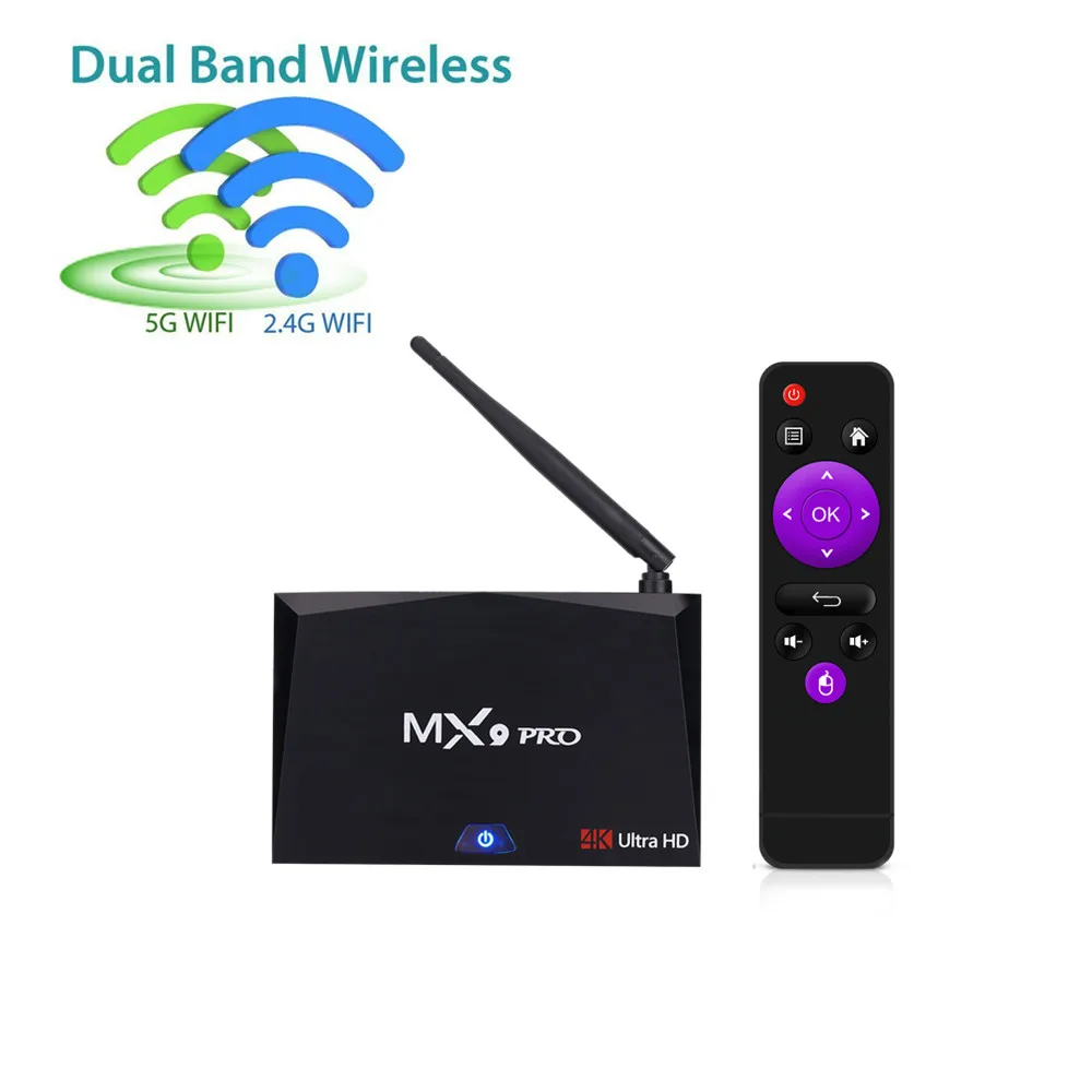 5 шт. MX9 Pro 4 Гб RAM 32 ГБ ROM Smart Android 9 0 TV Box RK3328 Quad Core 2 4G/5G Dual WiFi BT4.1 MINI PC VP9 4K