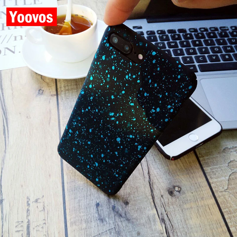 Yoovos 2018 новый Звездное небо матовый чехол для телефона IPhone 7 8 6 чехлы 6plus Plus плюс X