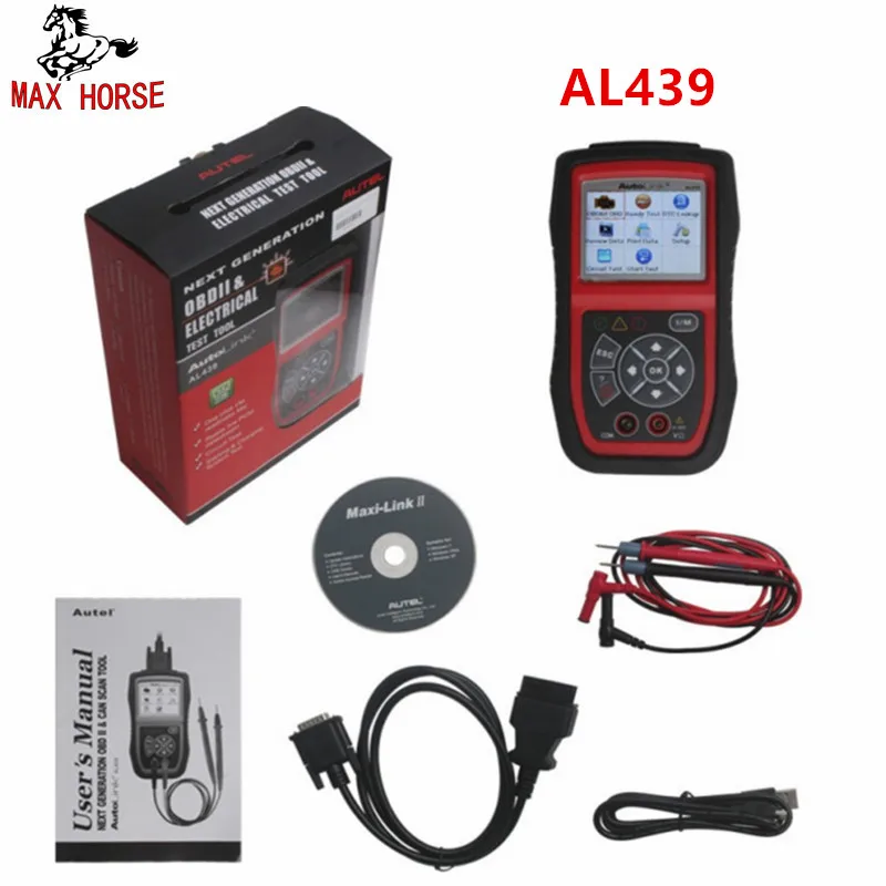 Autel Автоссылка AL439 OBD2 EOBD может OBD II код читателя автоматический диагностический