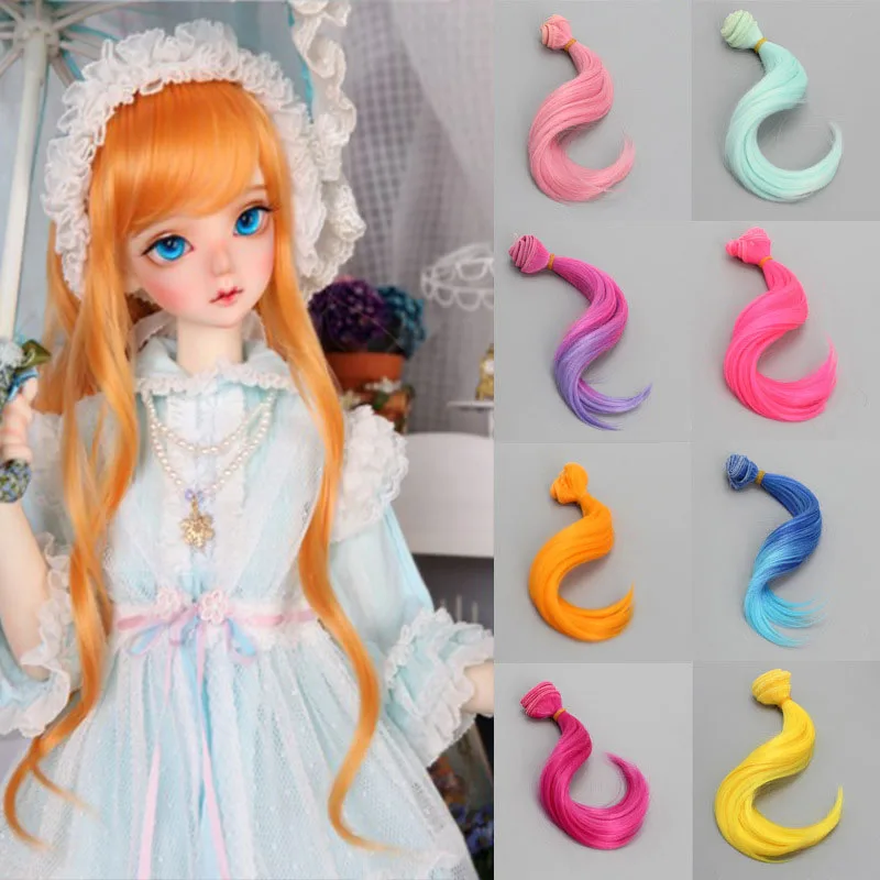 Hairs for Dolls High Temperature Big Wave Roll Doll Accessories Hair Fashion 15 * 100cm DIY Mini 1/3 1/4 Bjd Wigs Kids Toys | Игрушки и