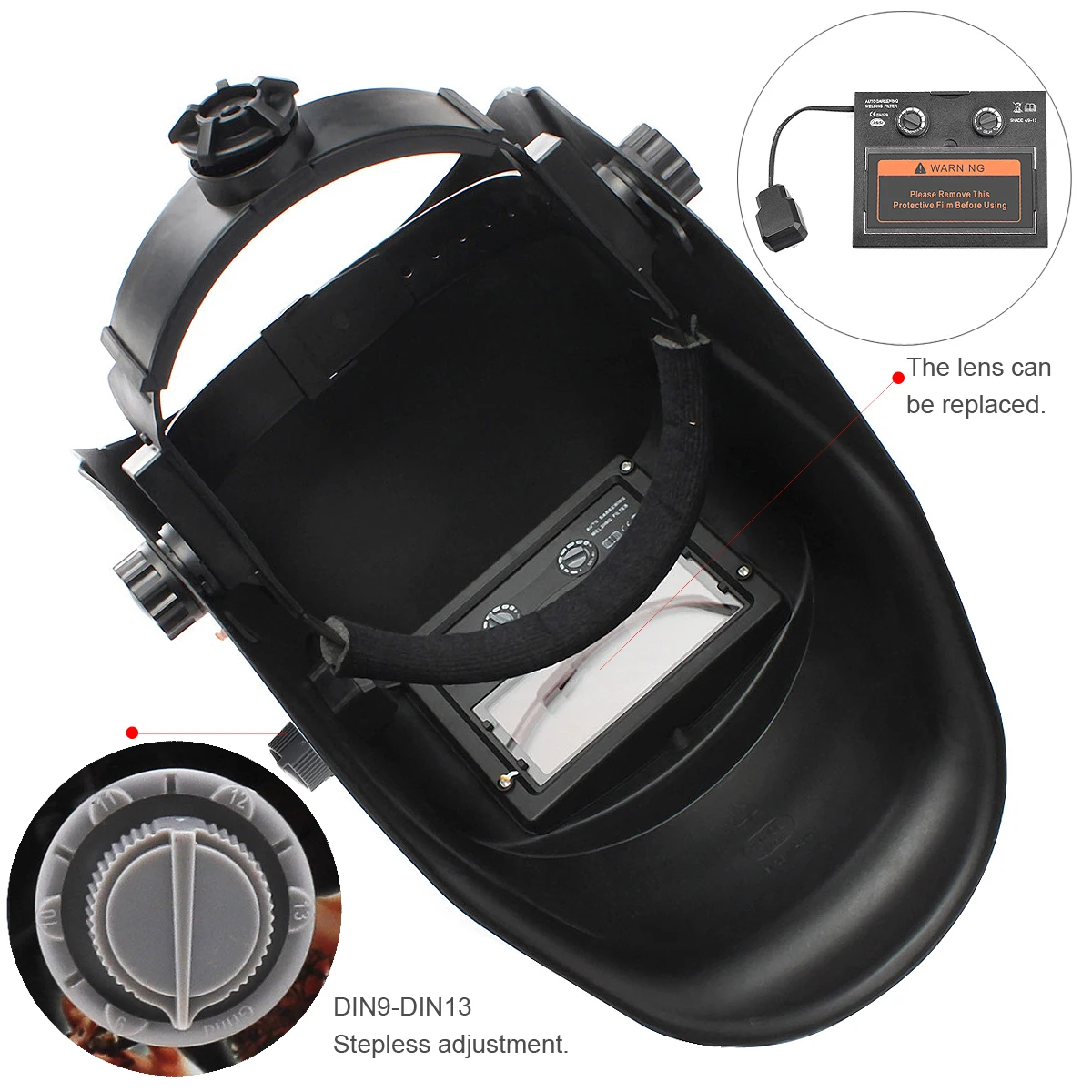 Акулий Рот Отрегулируйте солнечное авто затемнение TIG MIG шлифовальные Сварочные