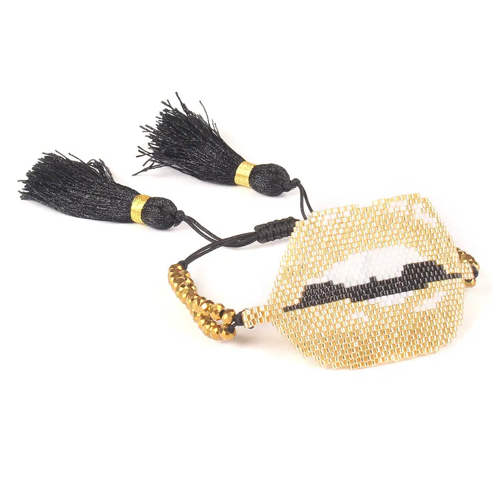 Go2boho Delica MIYUKI браслет Pulseras Mujer летние ювелирные изделия золотые губы для женщин поцелуй Кристалл Браслеты с кисточкой Bileklik ручной работы