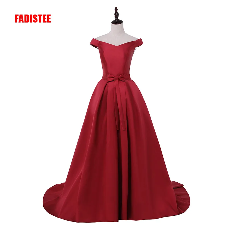 Женское вечернее платье FADISTEE длинное сатиновое А силуэта с треугольным вырезом