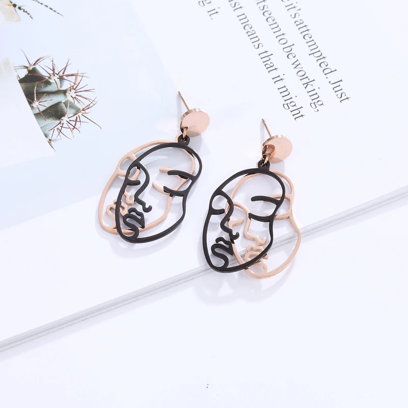 Новое поступление абстрактные стильные двухслойные висячие серьги с