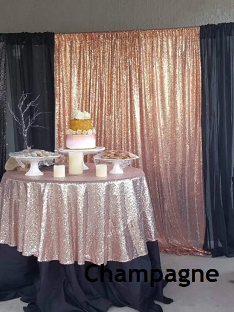 Champange 60X102in Королевская Синяя скатерть с блестками прямоугольная блестящая скатерть с блестками для свадебной вечеринки Рождественский Банкетный Декор-63 - Цвет: Champange