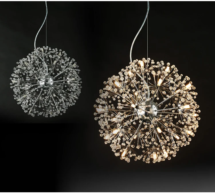 Youlaike Modern Crystal Chandelier Dandelion Design Home Light Fixtures Hanging Chandeliers Lighting | Лампы и освещение