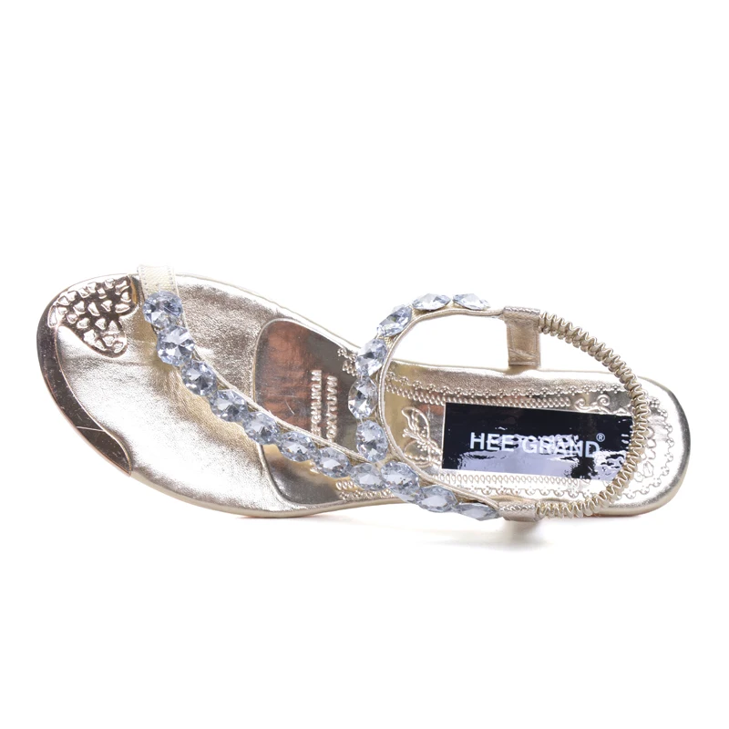 HEE GRAND/женские летние босоножки блестящий кристалл обувь на танкетке женские
