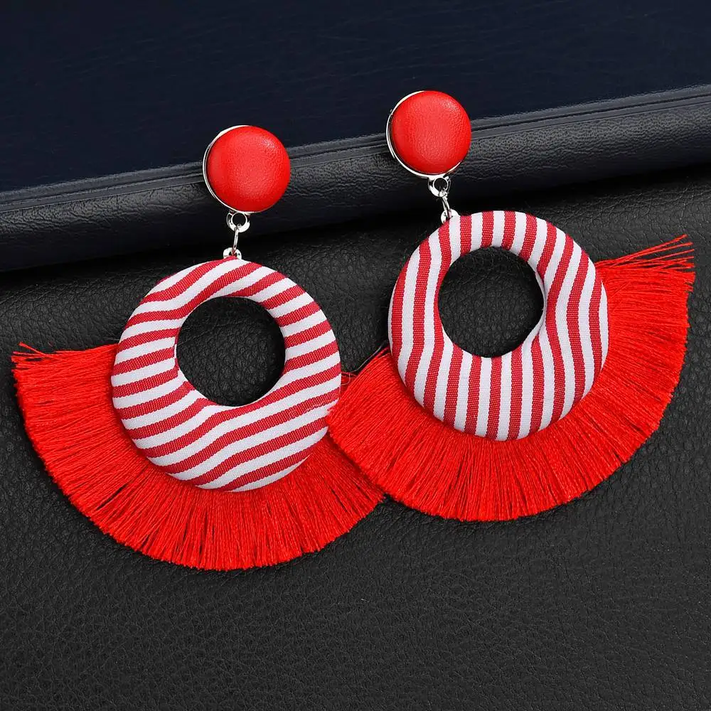 Женские Разноцветные серьги-гвоздики ручной работы в этническом стиле большие