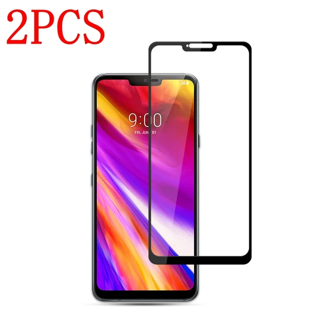 Закаленное стекло с полным покрытием для LG G7 thinQ 2 шт. защита экрана Защитная