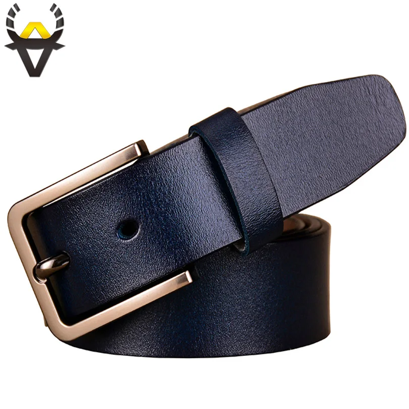 Cinturones de piel auténtica para mujer, correa de piel de vaca de segunda capa con hebilla de pin de diseñador de lujo, ancho de 3,3 cm
