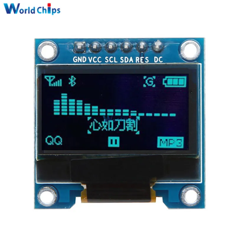 0 96 дюймовый SPI OLED дисплей модуль 12864 6 контактов интерфейс &quotСиний ЖК DIY