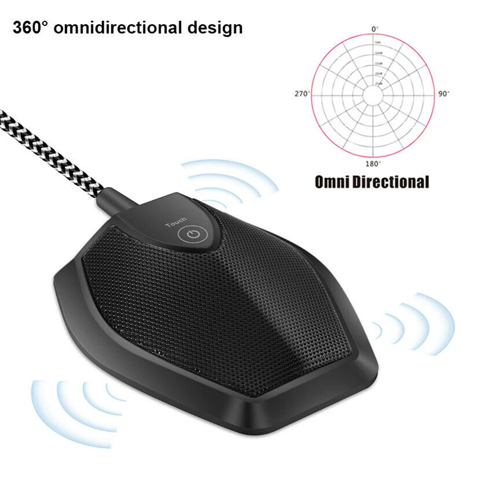 Mute Anti-oxidation Noise Reduction Braided Cable USB Plug Omnidirectional Stereo Recording Conference Microphone Table Top | Электроника