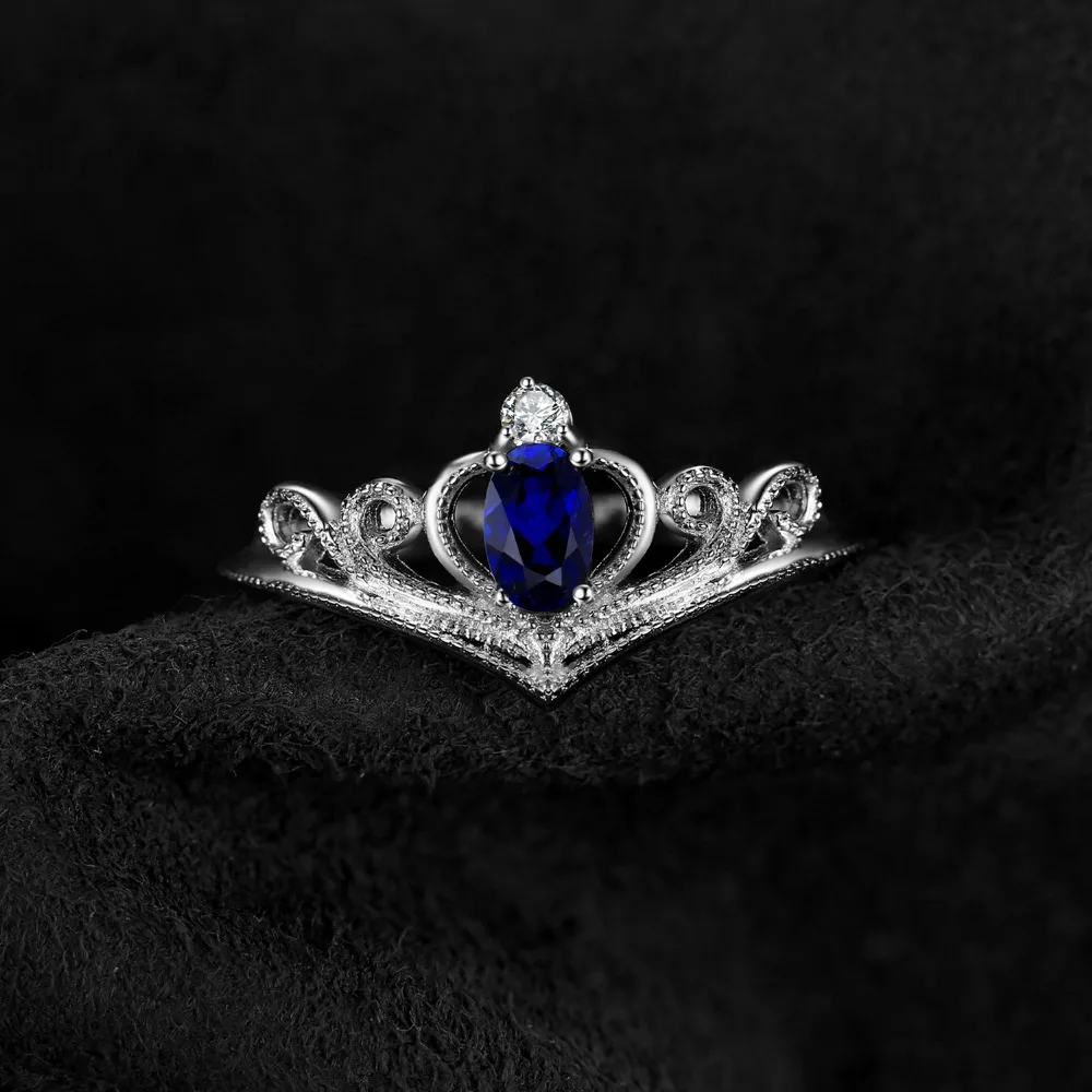 JewelryPalace Корона 0.3ct Овальный Подлинная сапфирами Обручение Юбилей Promise Ring 925