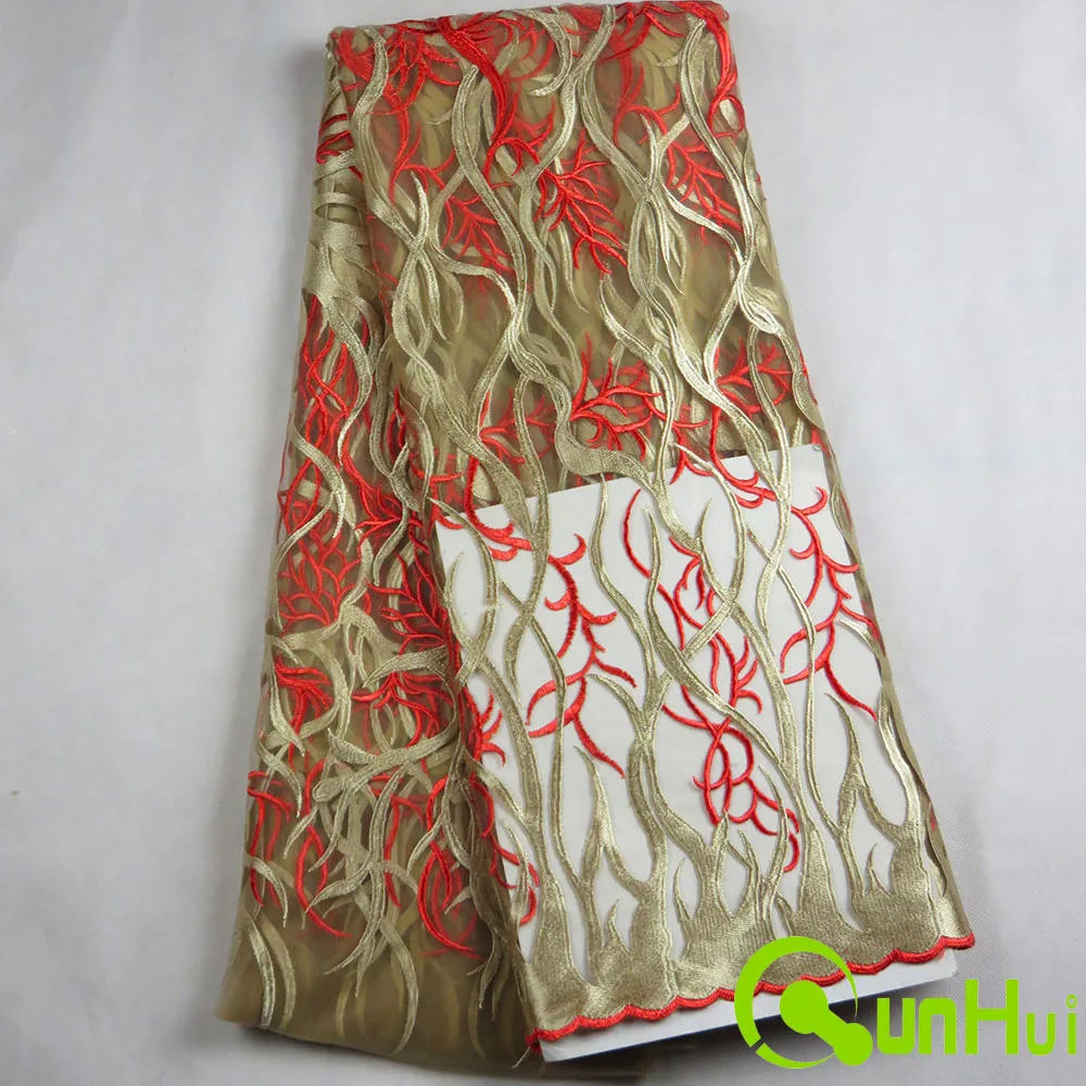 2016 Latest African French cord Lace Fabric High Quality guipure lace violet Tulle swiss voile For Wedding | Дом и сад