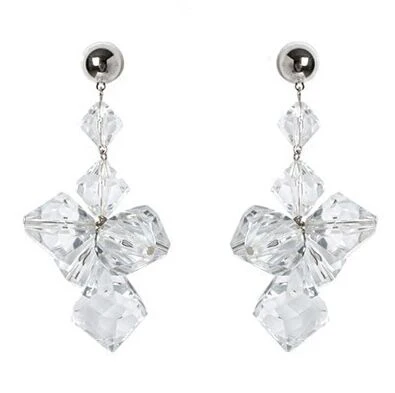 Women's European style Crystal Exaggerated Long Drop Earrings stylish Color transparent acrylic fashionable | Украшения и