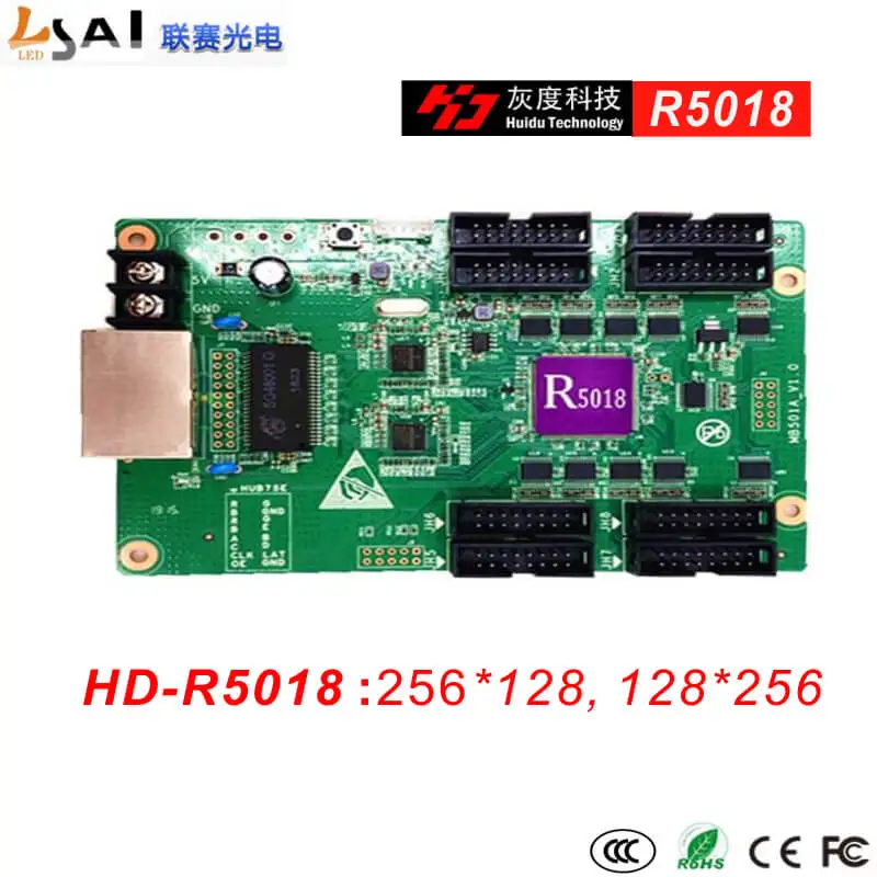 Получение HD-R5018 256*128 128*256 8 * HUB75E два ethernt портов получать данные viagigabit ethenet кабель |