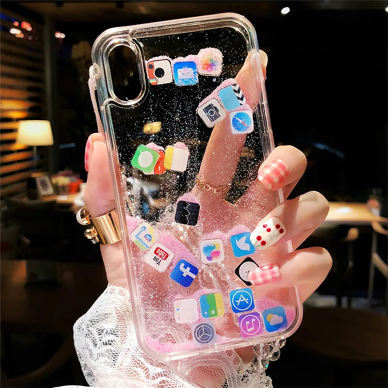 Iboily жидкий зыбучий песок роскошный динамичный мягкий чехол для iPhone 6 6S 7 8 Plus X XR XS Max