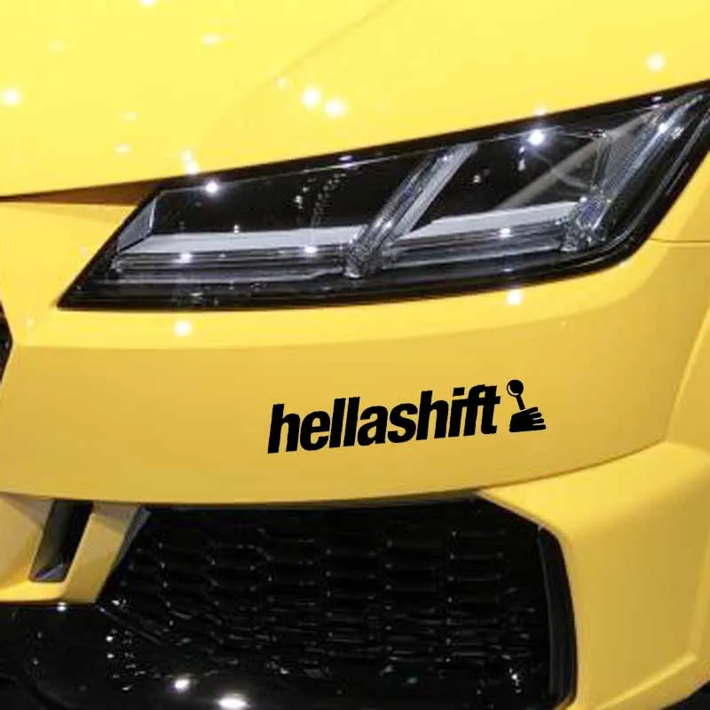 

YJZT 15.1X2.9CM Hella Shift Vinyl Car Sticker Fashion Decor Decal Black/Silver C26-0125