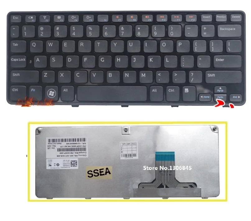 

SSEA New US Keyboard English For DELL Inspiron MINI DUO 1090 1019 laptop black Keyboard