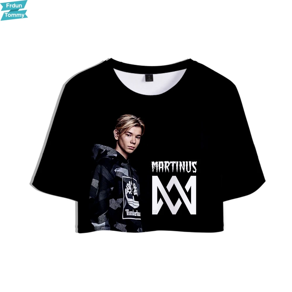 Женский укороченный топ с принтом MARCUS &amp MARTINUS Повседневная Уличная футболка