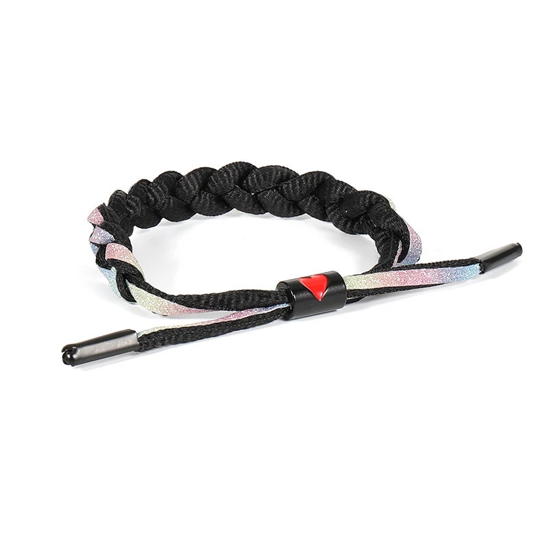 Тканые голографические шнурки отражающие браслет G. YCX ручной работы для мужчин и