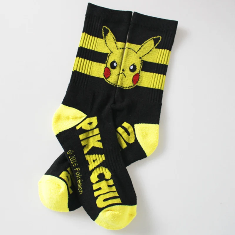 Новые хлопковые жаккардовые носки с покемоном Пикачу одежда отличного качества