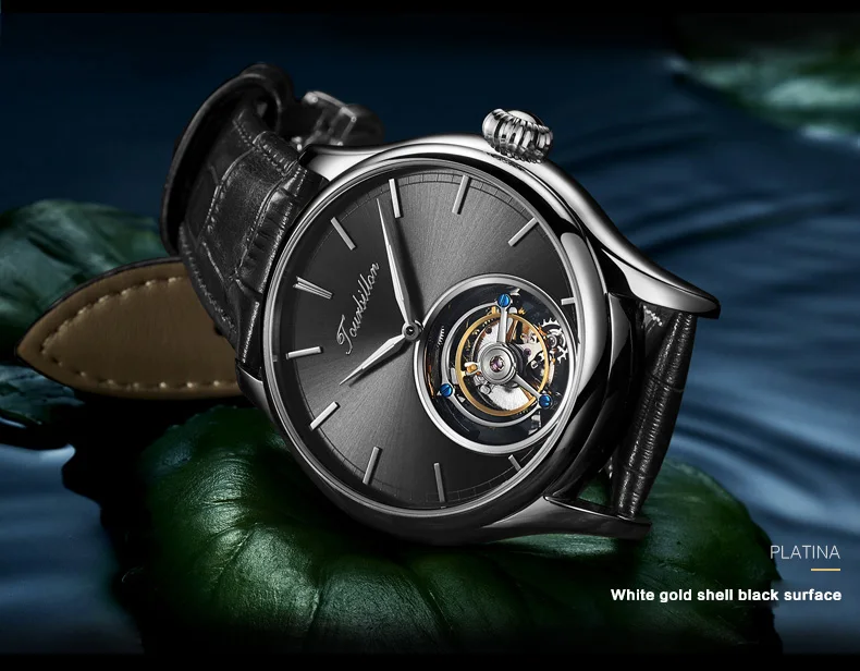 Высококачественные деловые мужские Tourbillon механические наручные часы с синим циферблатом и ручным заводом, Tourbillon мужские наручные часы Reloj de hombre