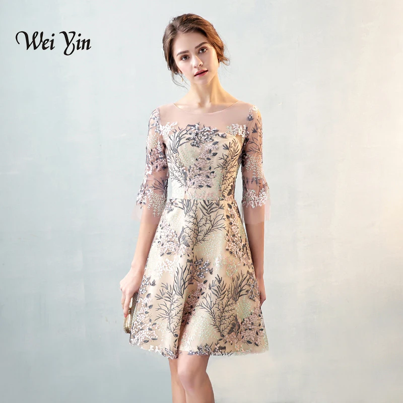 Коктейльные платья weiyin Короткие вечерние мини-платья для вечеринок короткое