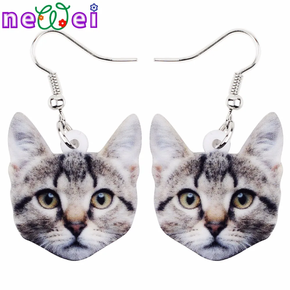 Newei акриловый аниме элегантный котенка мотаться падение сладкие серьги