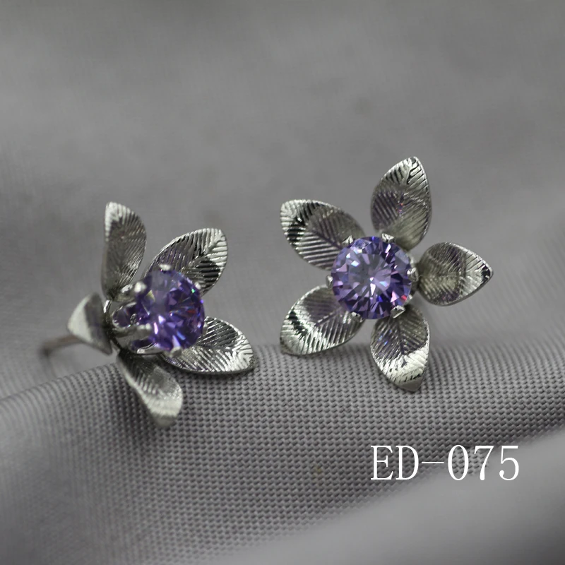Бесплатная доставка серьги серия Han лепестки Фиолетовый Кристалл женские