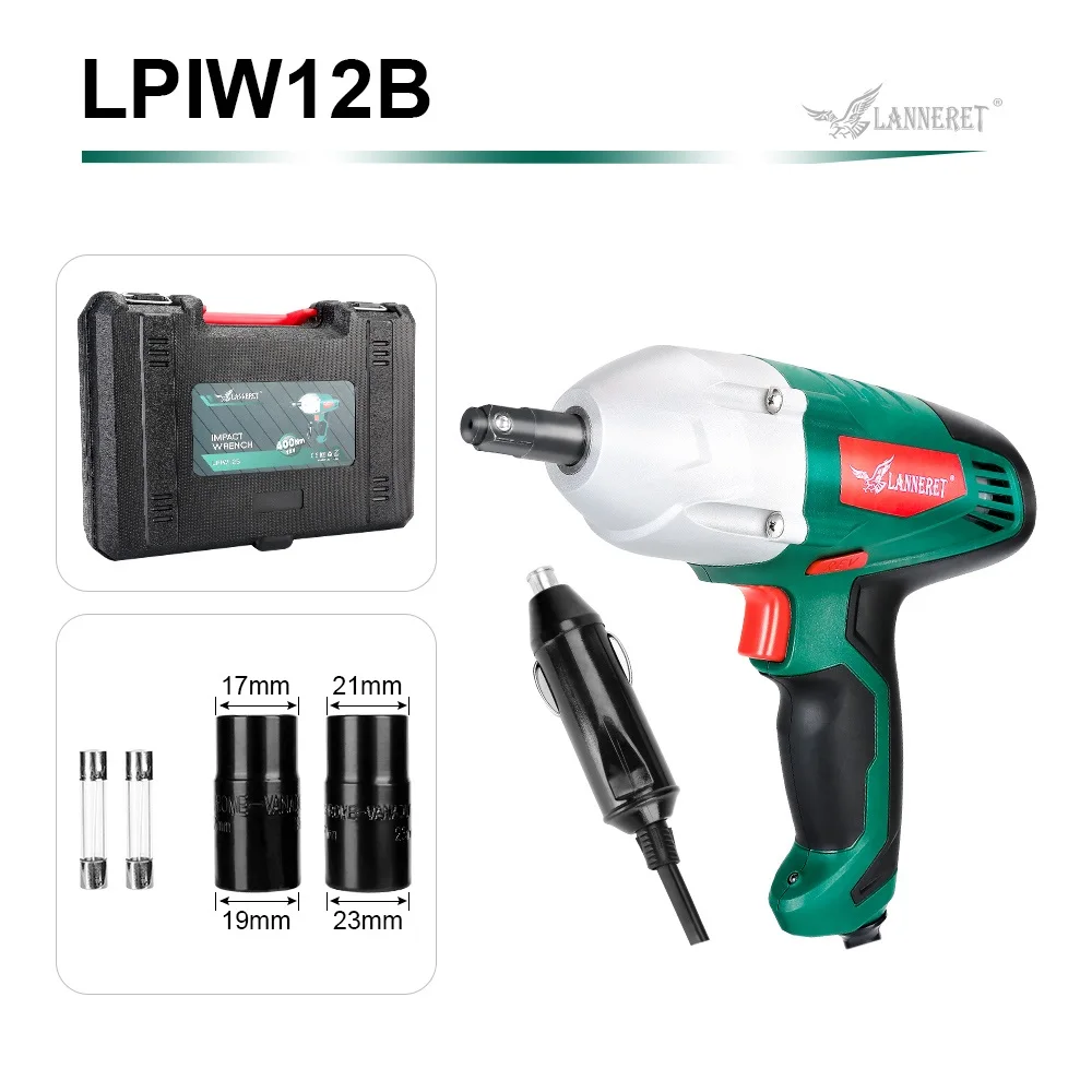 LPIW12B BMC BOX LANNERET электрический ключ, дюймовый стандарт 12В импульсный гайковёрт 300N. m Крутящий момент 80 Вт гаечный ключ инструмент для ремонта шин Зажигалка для сигарет - Цвет: LPIW12B BMC BOX