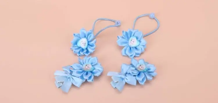 4 шт disney Мультфильм Замороженные зажим для волос Кукла Эльза аксессуары Головные уборы для девочек подарок на день рождения головы резинка для волос косметическое средство для волос круг