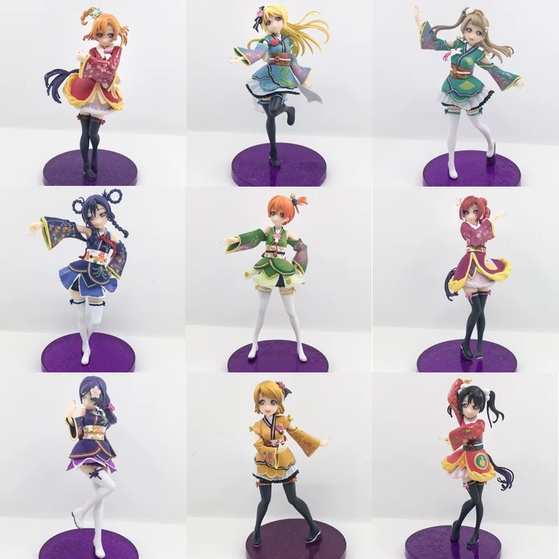 9 видов стилей Аниме LoveLive School Idol Project Kotori Minami Nozomi Tojo Honoka Kousaka Kimono Ver 17 см фигурку