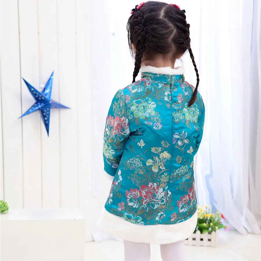 Традиционная китайская одежда для девочек Tang костюм Qipao с хлопковой подкладкой |