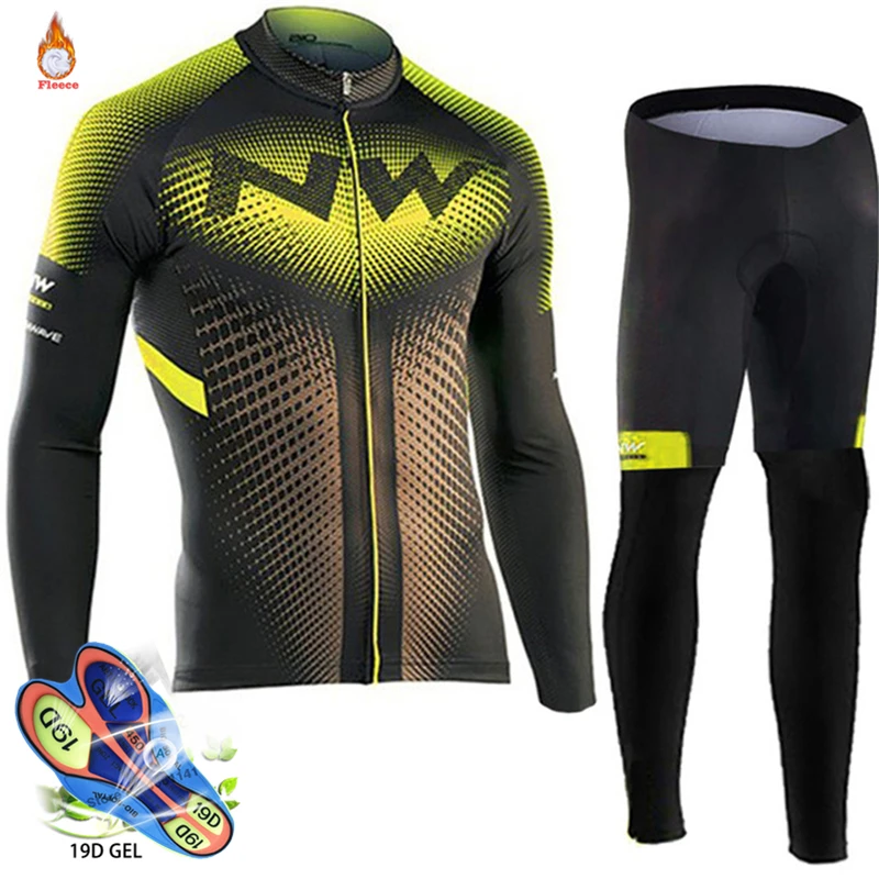 Northwave 2019 Keep warm Cycling Team polar Winter Clothes of Men Long Sleeve Jersey Set outdoor activities Bike MTB | Спорт и
