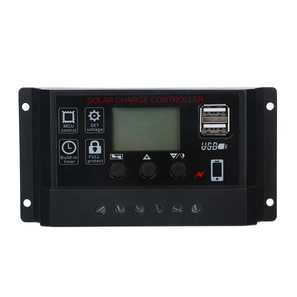 Регулятор заряда солнечной панели USB 10A/20A/30A/40A/50A/60A 12В 24В с двойным контроллером