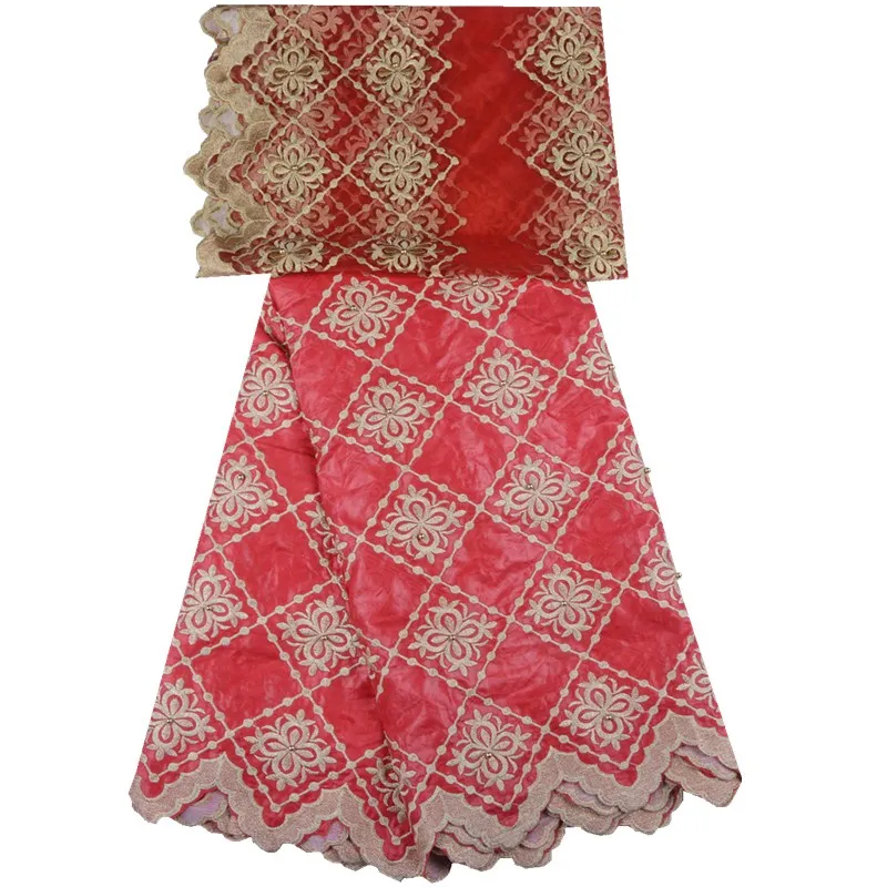 

Bazin Brode In Red Color Beads Bazin Riche 2019 Beautiful And Generous Bazin Riche With Tulle Lace Fabric 1304
