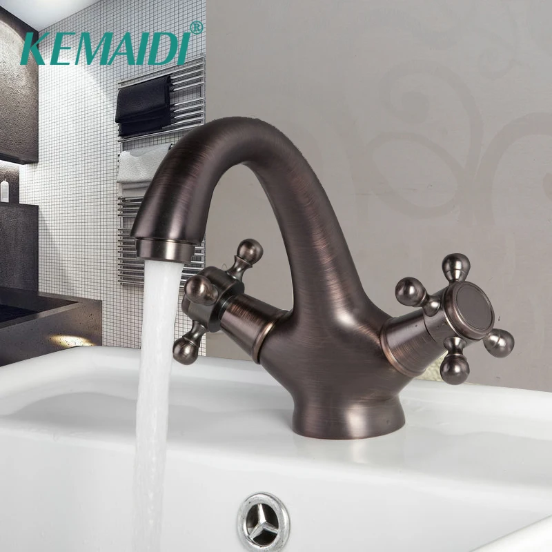 

KEMAIDI Basin Faucets Modern Bathroom Mixer Tap Brass Washbasin Faucet Single Handle Single Hole Elegant Crane For Bathroom