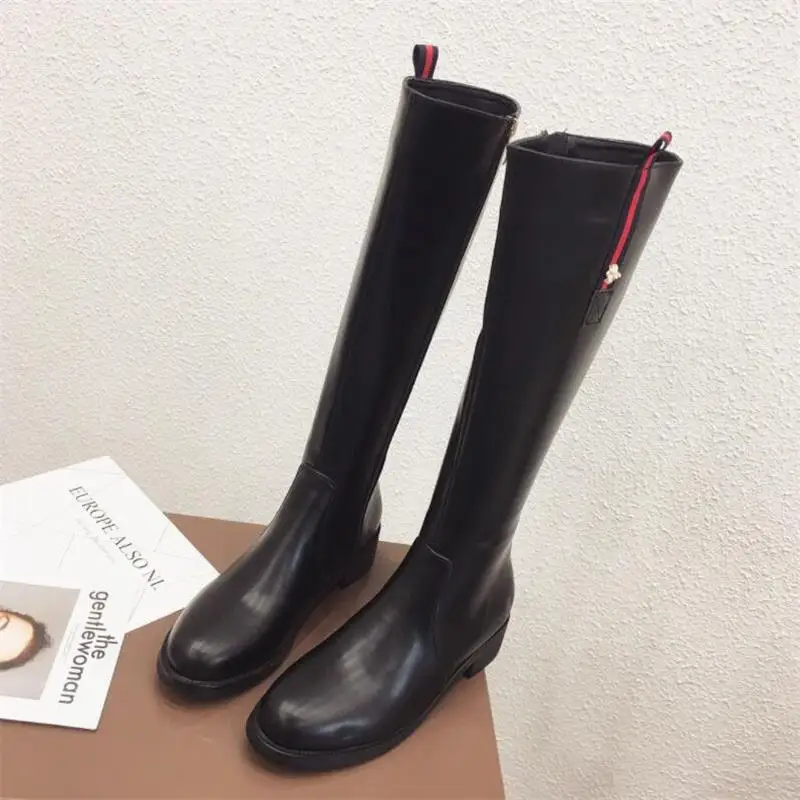 FragrantLily Autumn Winter Women Boots Round Head Square long tube Martin Woman Fashion over the knee comfortable Warm | Обувь