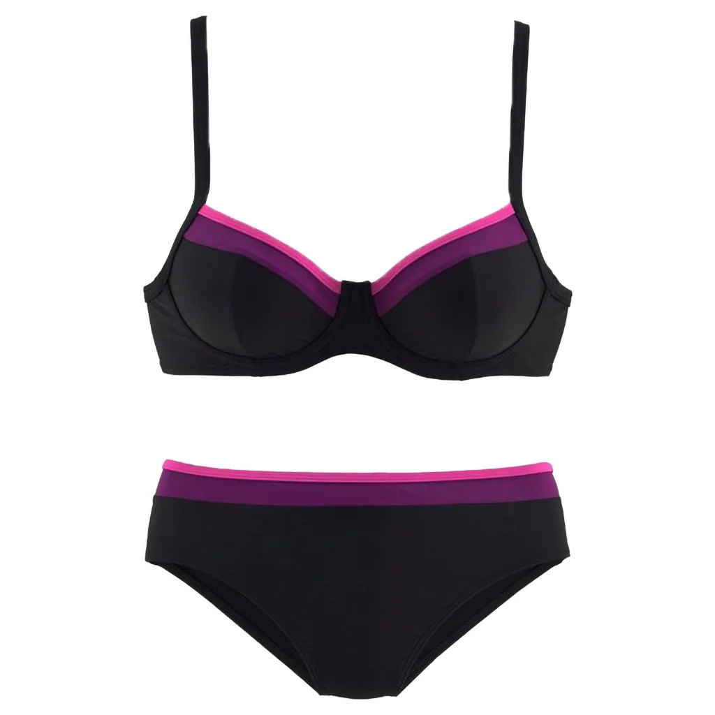 Женское бикини с пуш апом купальный костюм мягкими вставками монокини пляжная