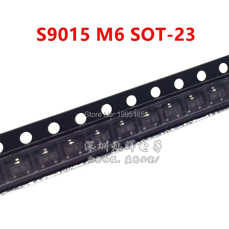 

100 . SMD triode S9015 M6 45v0,1 A/PNP SOT23