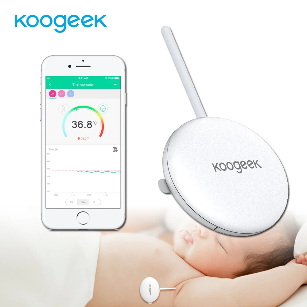 Koogeek носимый умный детский термометр профессиональный беспроводной 4 0