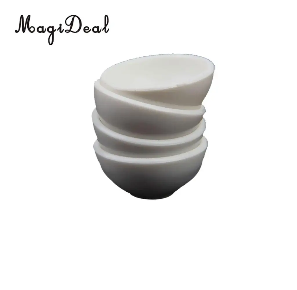 MagiDeal мини 4 шт./лот кукольный домик миниатюрная белая круглая рисовая миска