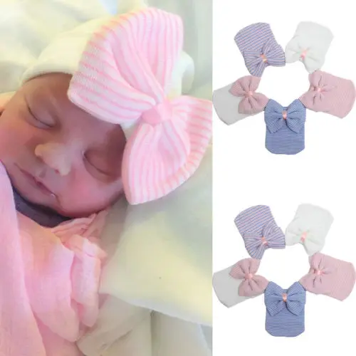 Для детей ясельного возраста Одежда для малышей девочек Шапки тюрбан полоски